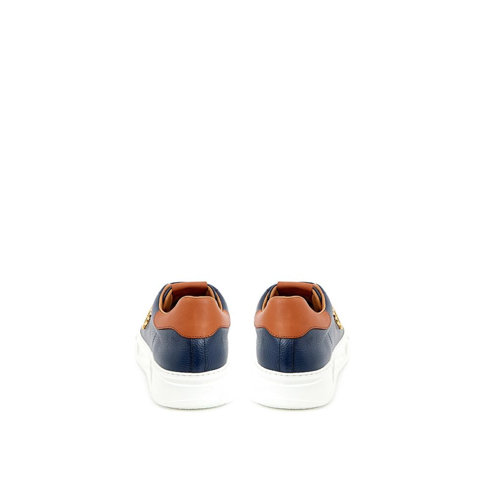 Roberto Cavalli blauwe leren sneaker