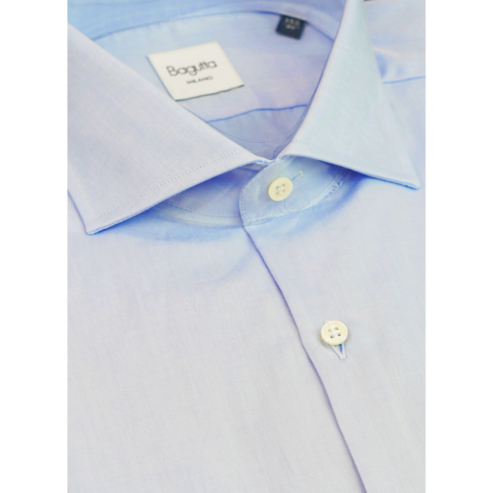 Chemise homme en coton bleu clair Bagutta