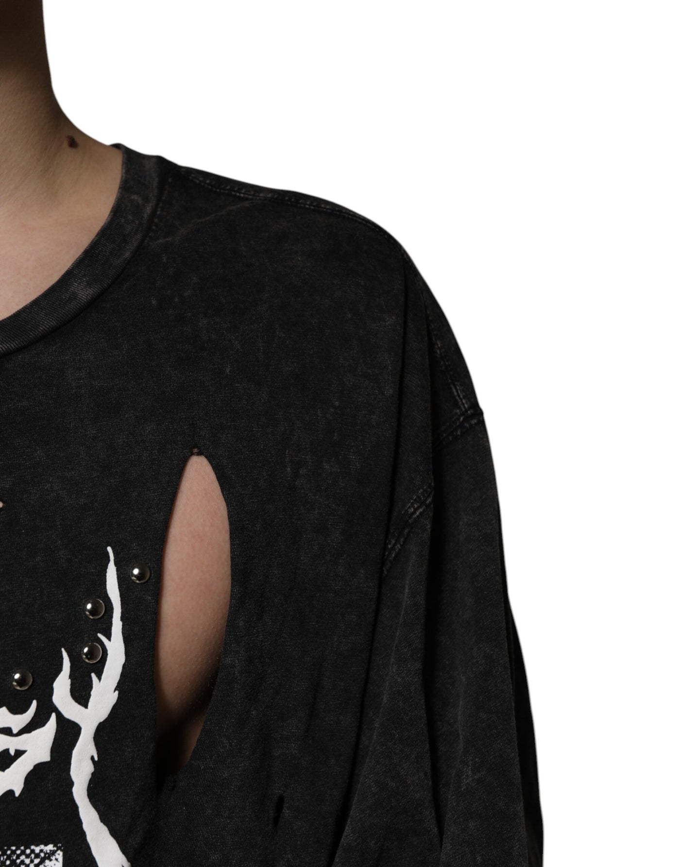 T-shirt ras du cou en coton noir à imprimé graphique Dolce &amp; Gabbana