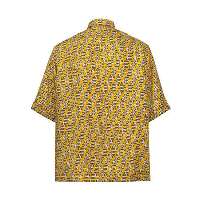 Chemise à manches courtes en soie jaune Fendi