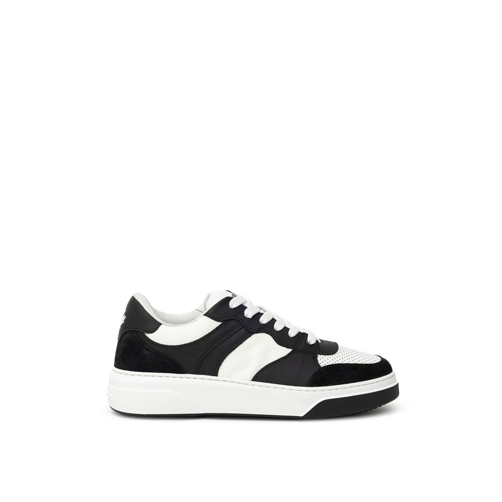 Dsquared² Zwart-witte leren sneaker