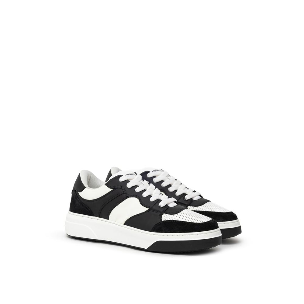 Dsquared² Zwart-witte leren sneaker