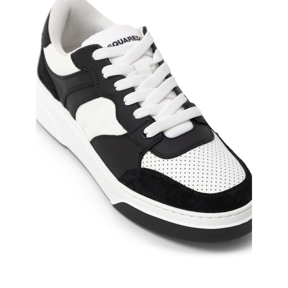 Dsquared² Zwart-witte leren sneaker