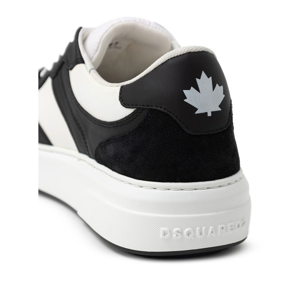 Dsquared² Zwart-witte leren sneaker