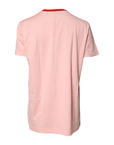 Dolce &amp; Gabbana roze D&amp;G 84 print katoenen T-shirt met ronde hals