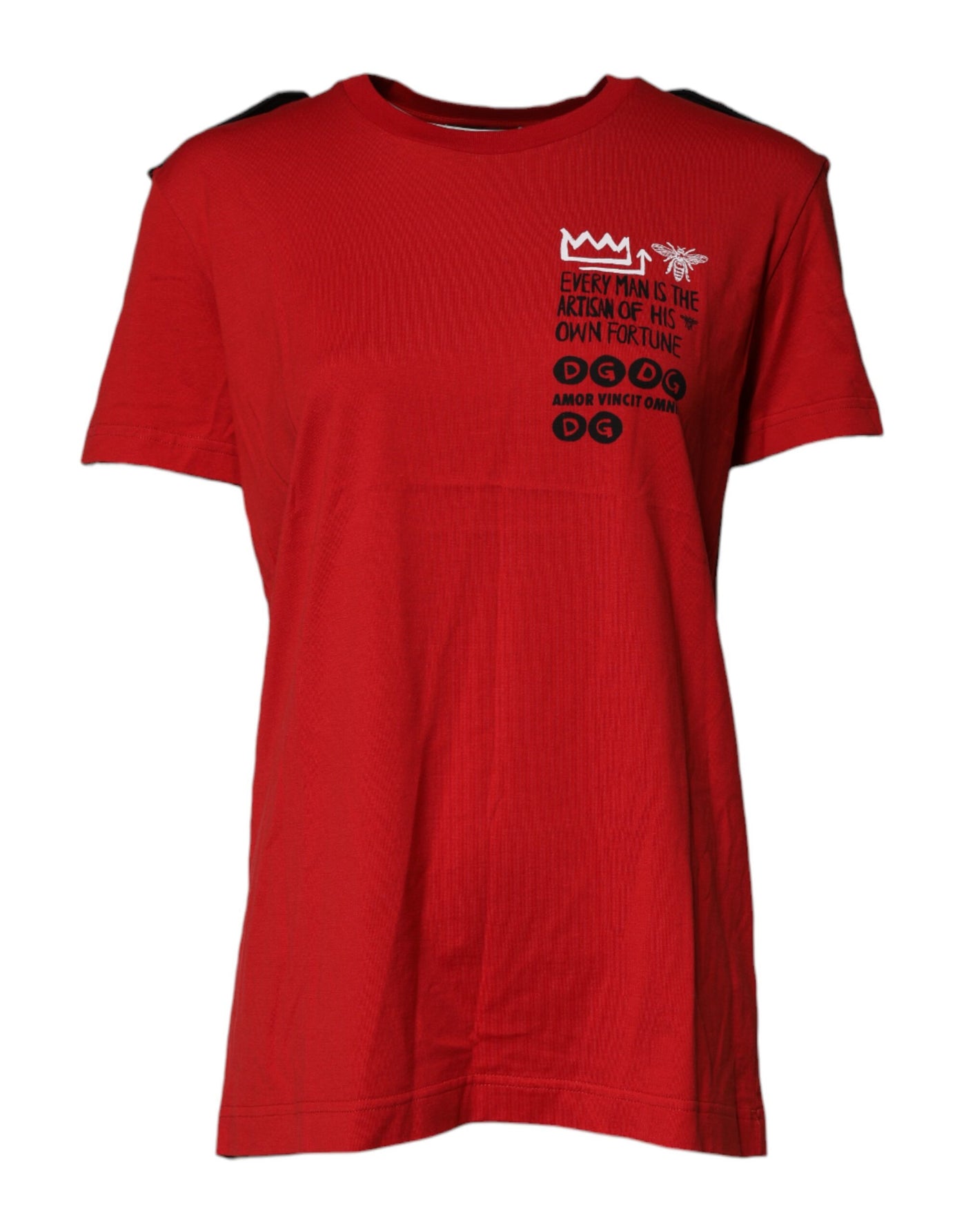 Dolce &amp; Gabbana Rood Katoenen T-shirt met Ronde Hals en Korte Mouwen