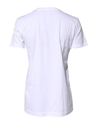 Dolce &amp; Gabbana Wit Katoenen T-shirt met Ronde Hals en Print