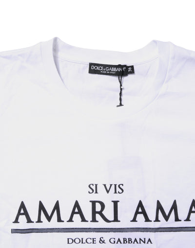 Dolce &amp; Gabbana Wit Katoenen T-shirt met Ronde Hals en Print