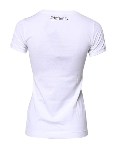 Dolce &amp; Gabbana wit katoenen #DGFAMILY borduursel T-shirt