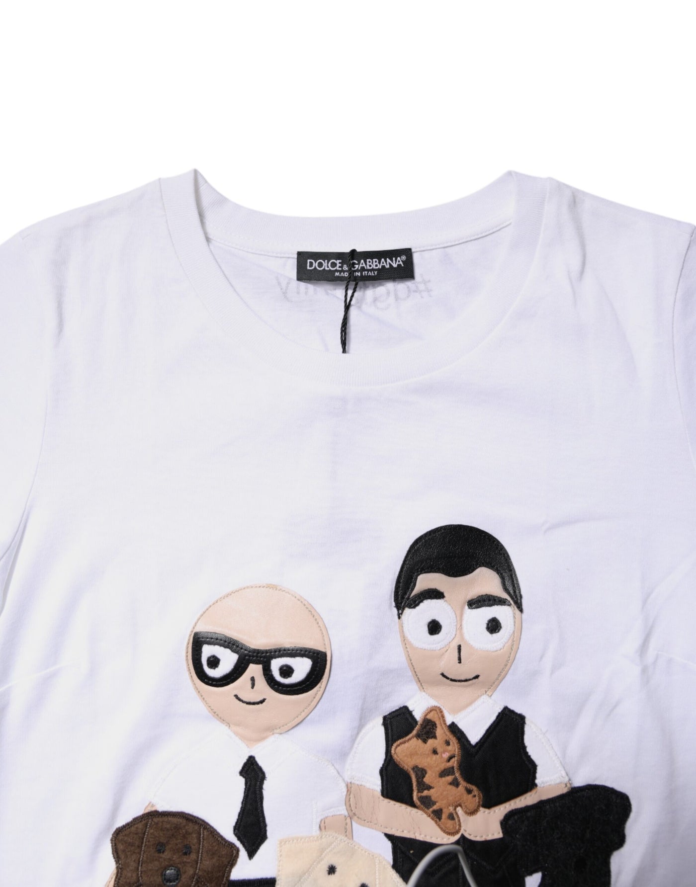 Dolce &amp; Gabbana wit katoenen #DGFAMILY borduursel T-shirt