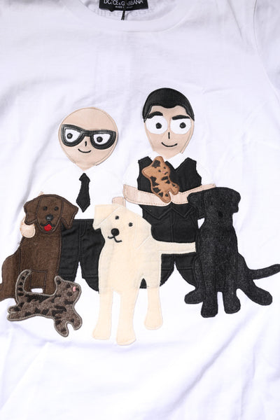 Dolce &amp; Gabbana wit katoenen #DGFAMILY borduursel T-shirt