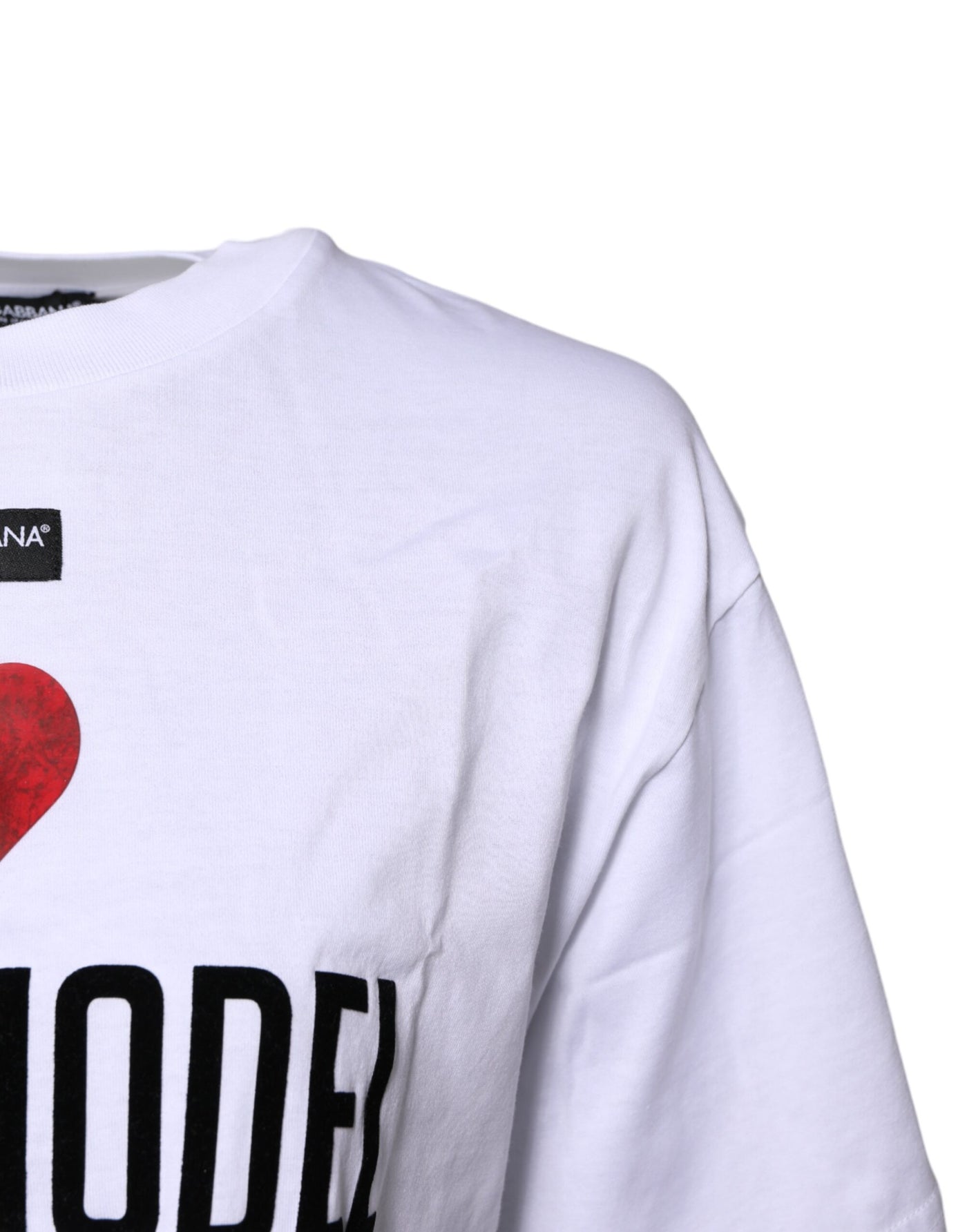 Dolce &amp; Gabbana Wit T-shirt met ronde hals en print van katoen