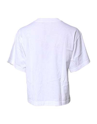 Dolce &amp; Gabbana Wit T-shirt met ronde hals en print van katoen