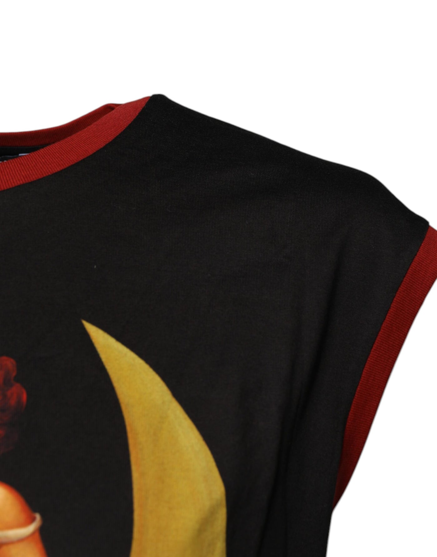 Dolce &amp; Gabbana Zwarte Pin Up Katoenen Tanktop met Ronde Hals