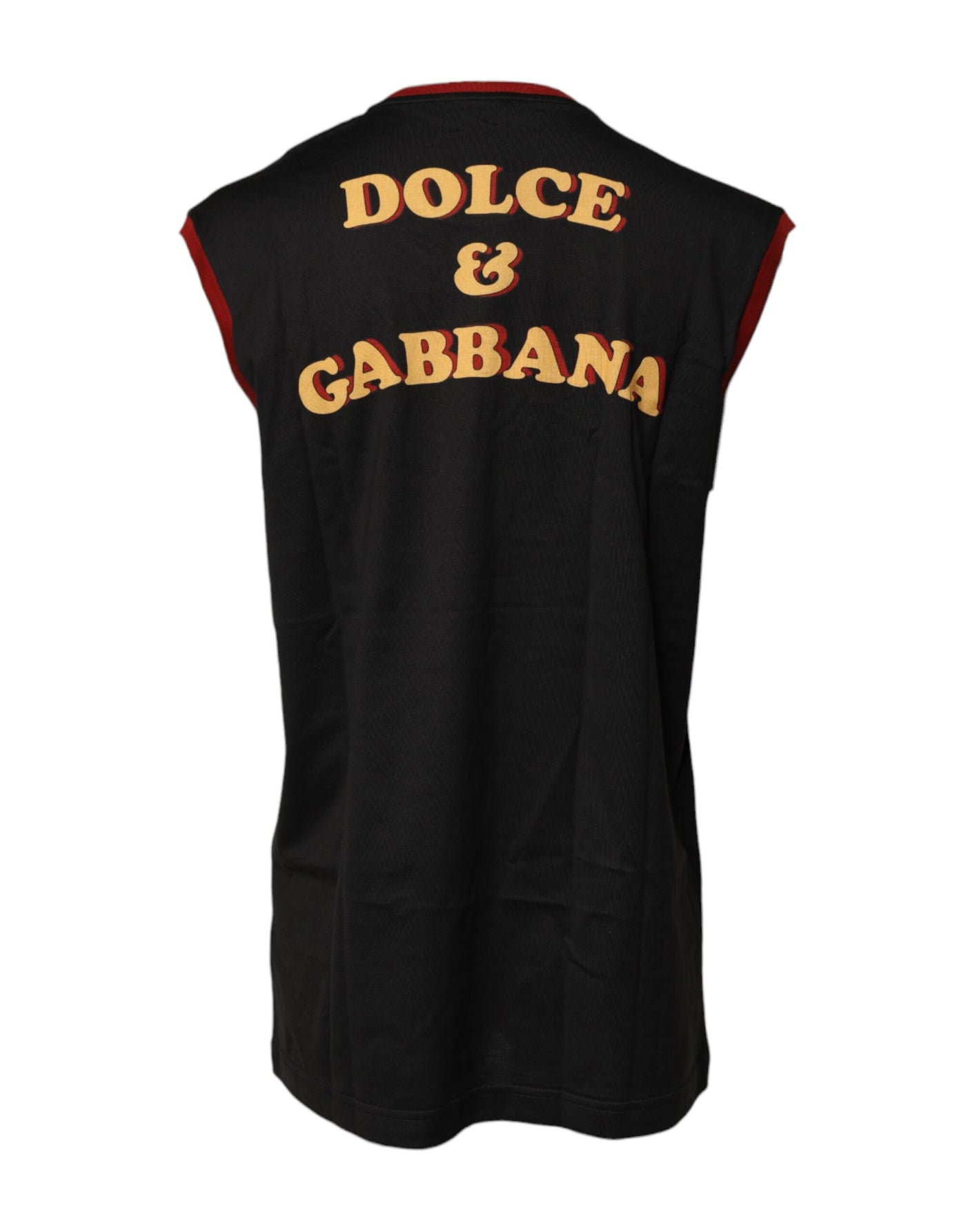 Dolce &amp; Gabbana Zwarte Pin Up Katoenen Tanktop met Ronde Hals