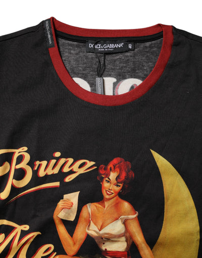 Dolce &amp; Gabbana Zwarte Pin Up Katoenen Tanktop met Ronde Hals