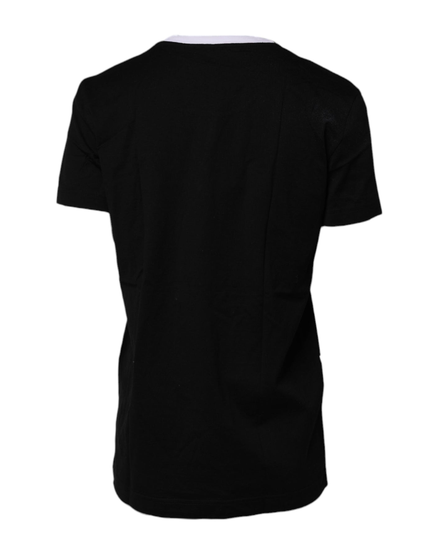 T-shirt en coton noir à col rond imprimé Dolce &amp; Gabbana
