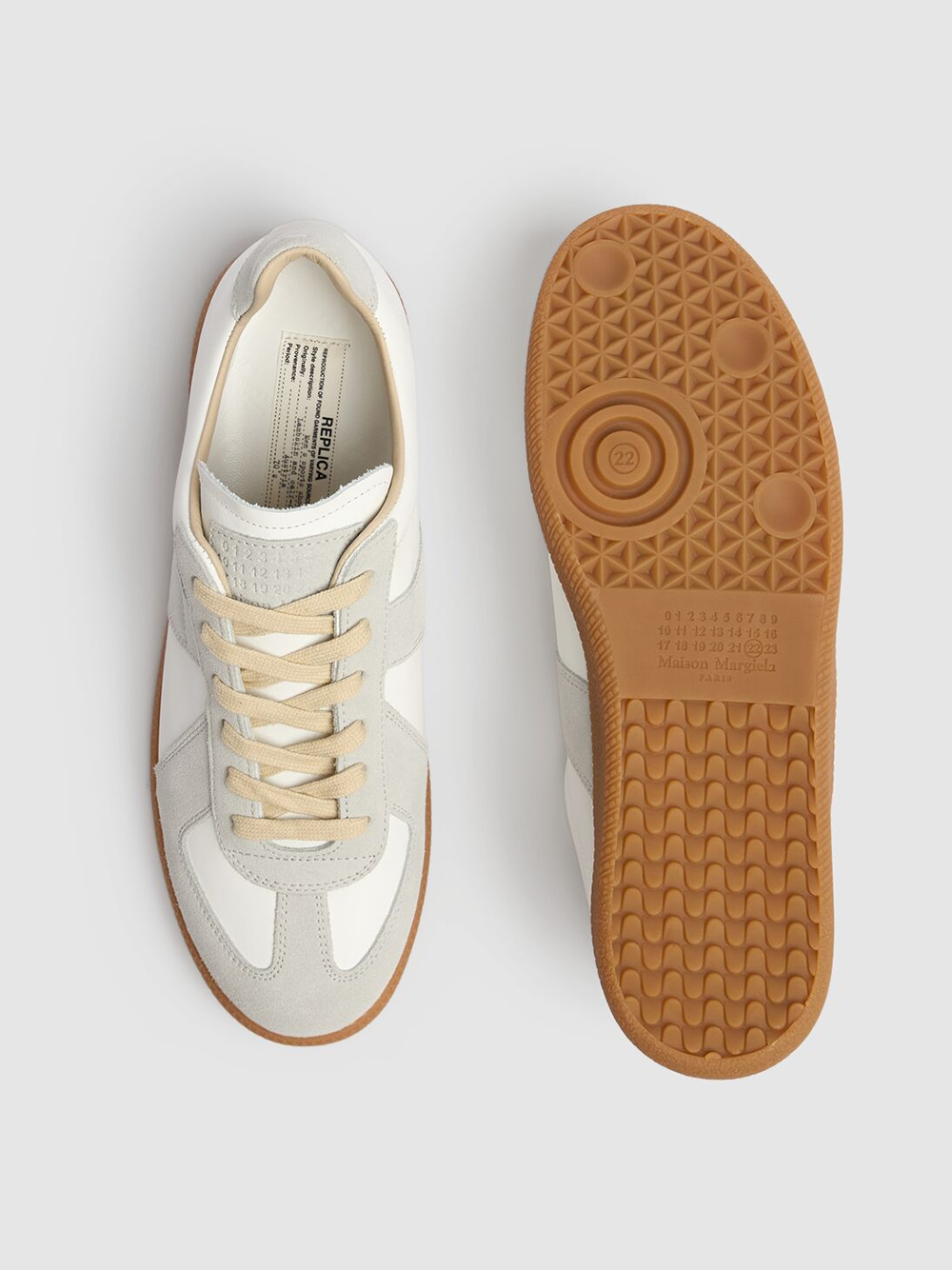 Maison Margiela lage sneakers van leer en suède