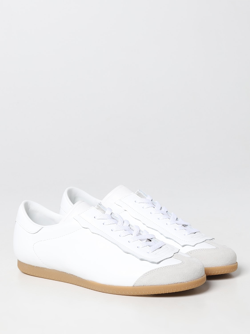 Maison Margiela lage, vederlichte sneakers van leer en suède