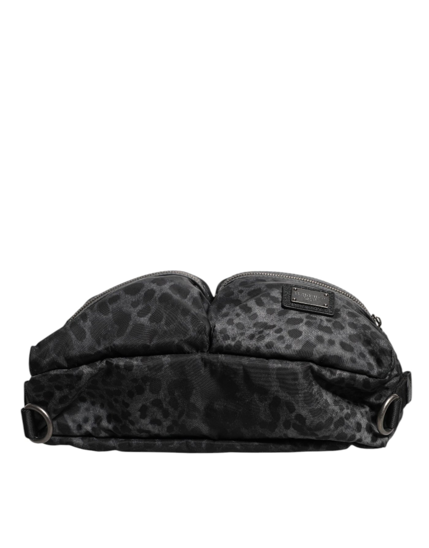Dolce &amp; Gabbana zwart grijs luipaard DG logo riem taille heuptas