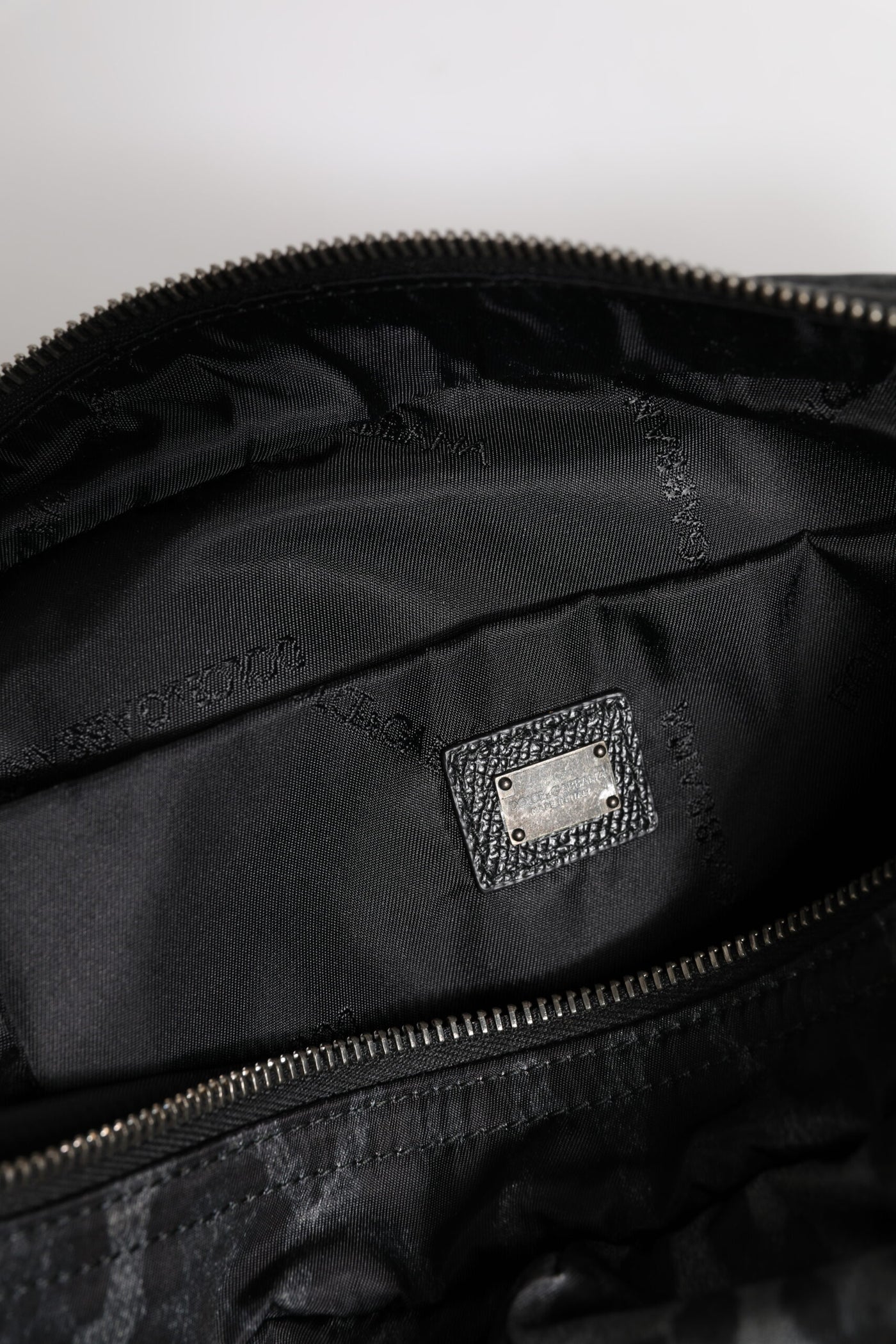 Dolce &amp; Gabbana zwart grijs luipaard DG logo riem taille heuptas