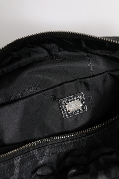 Dolce &amp; Gabbana zwart grijs luipaard DG logo riem taille heuptas