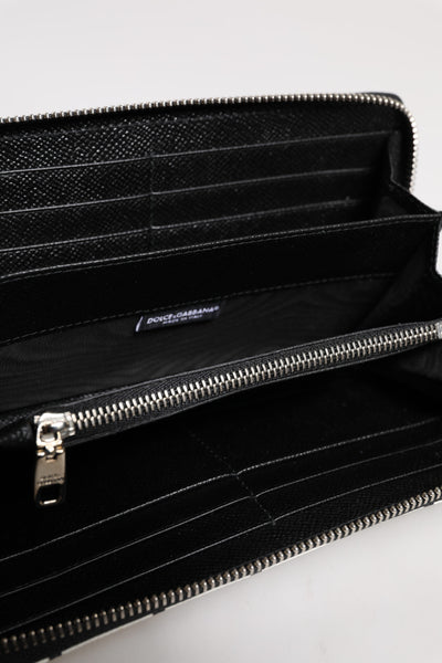 Dolce &amp; Gabbana witte leren DG Crown Royals Continental portemonnee met rits rondom