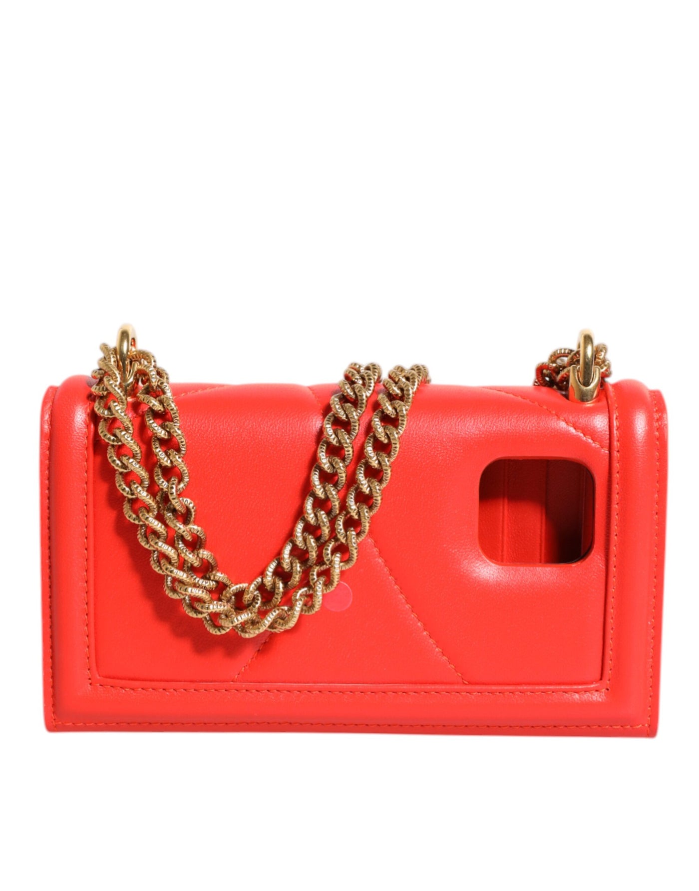 Dolce &amp; Gabbana Rode Leren Gewatteerde Devotion Crossbody Telefoonhoesje