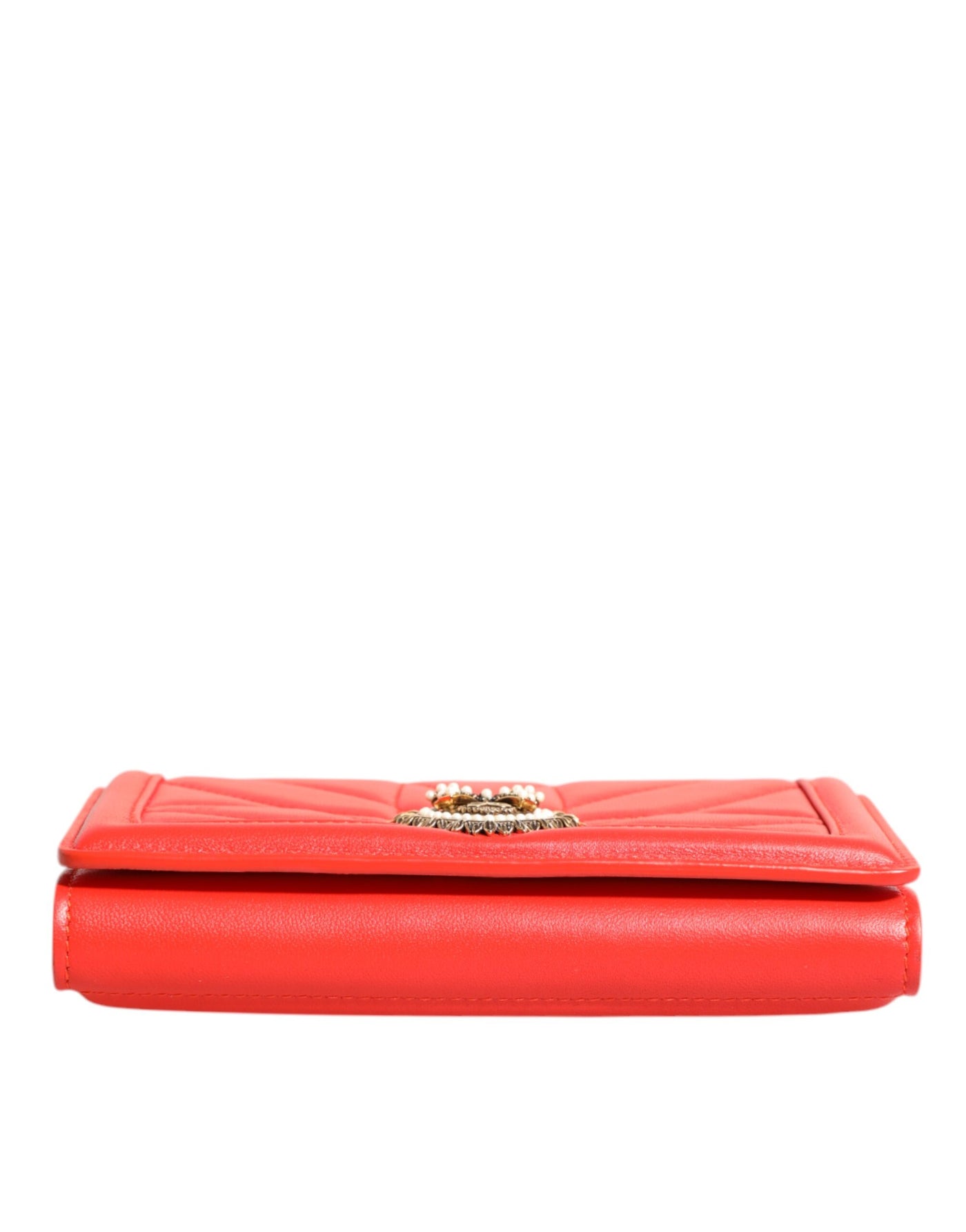 Dolce &amp; Gabbana Rode Leren Gewatteerde Devotion Crossbody Telefoonhoesje