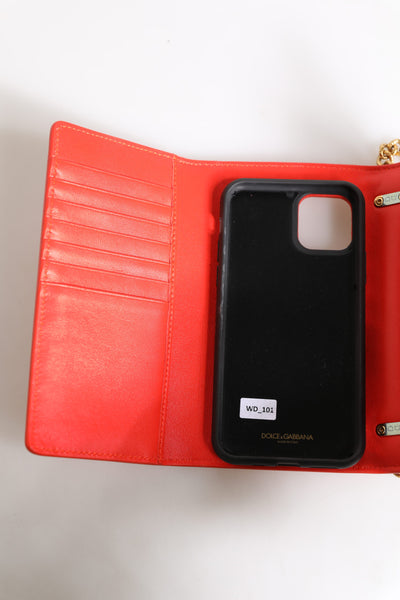 Dolce &amp; Gabbana Rode Leren Gewatteerde Devotion Crossbody Telefoonhoesje