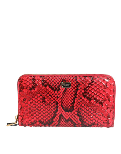 Dolce &amp; Gabbana rode exotische leren continentale clutch met rits