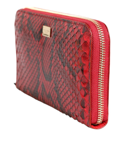 Dolce &amp; Gabbana rode exotische leren continentale clutch met rits