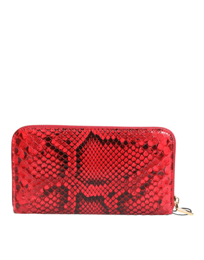 Dolce &amp; Gabbana rode exotische leren continentale clutch met rits