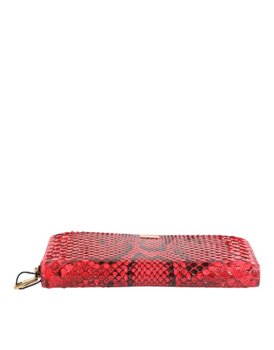 Dolce &amp; Gabbana rode exotische leren continentale clutch met rits