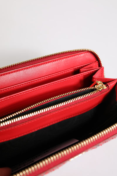 Dolce &amp; Gabbana rode exotische leren continentale clutch met rits