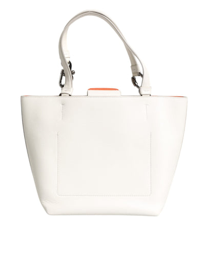 Sac fourre-tout à poignée supérieure en cuir blanc Dolce &amp; Gabbana #DG BEATRICE