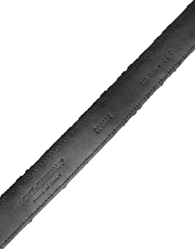 Dolce & Gabbana Black Cotton Blend Silver Metal Buckle Belt