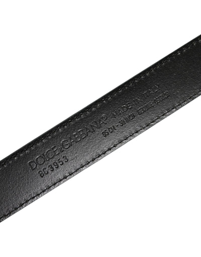 Ceinture Dolce &amp; Gabbana en cuir vert avec boucle en métal argenté