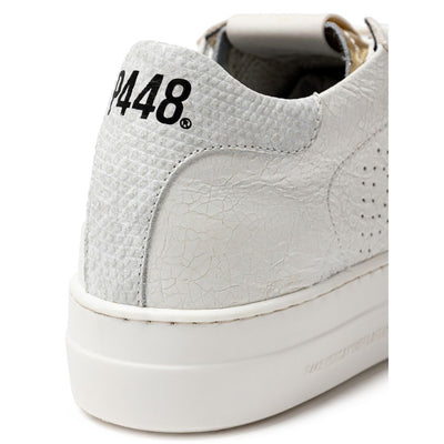 P448 Witte leren sneaker