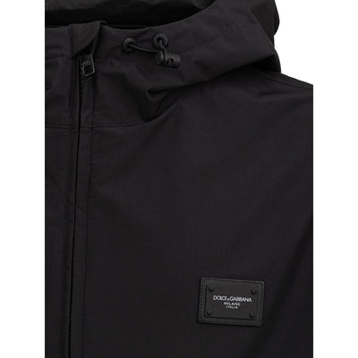 Dolce & Gabbana Black Polyester Jackets & Coat