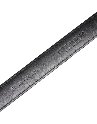 Dolce & Gabbana Black Leather Metal Buckle Classic Belt