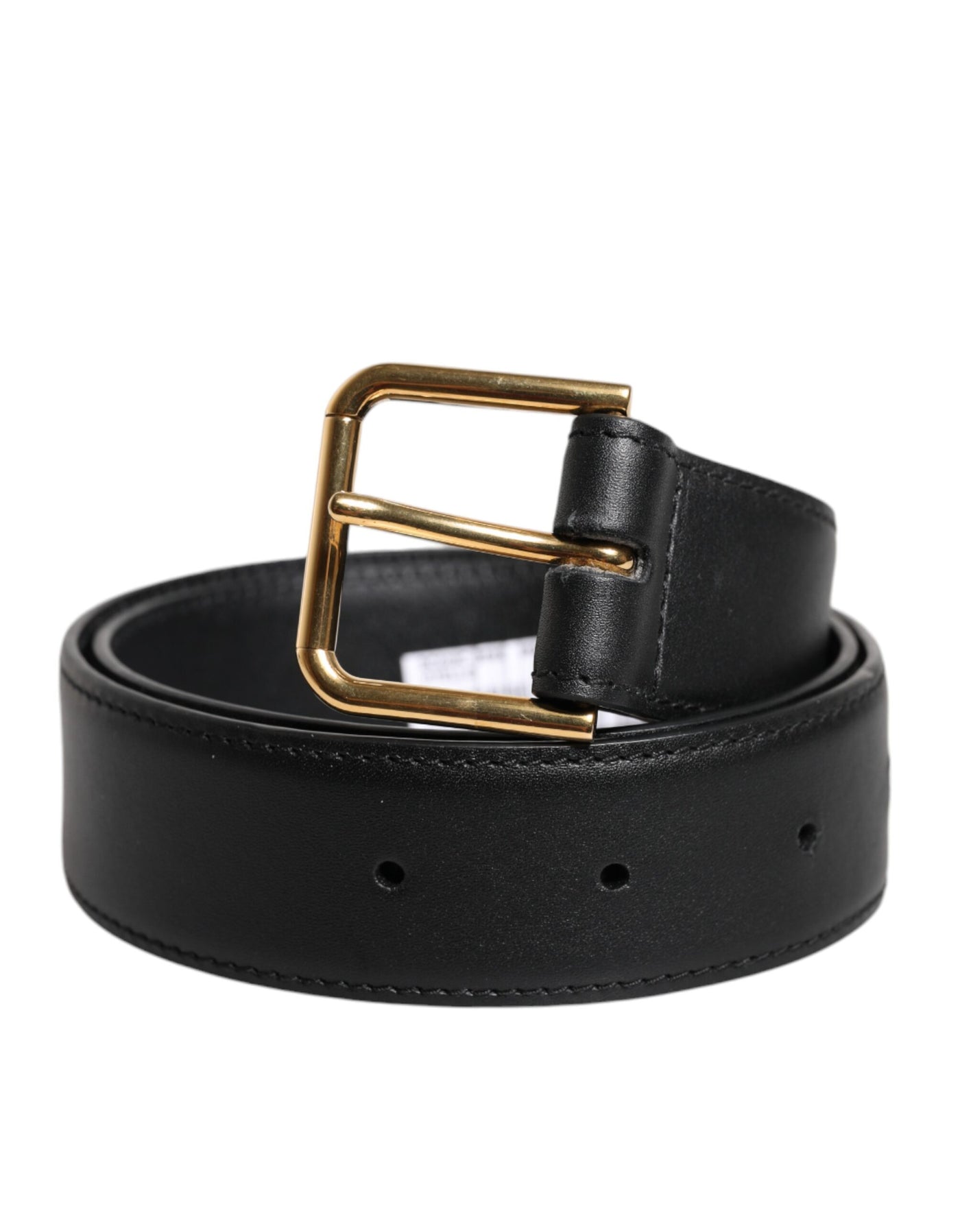 Dolce &amp; Gabbana zwarte leren klassieke riem met metalen gesp