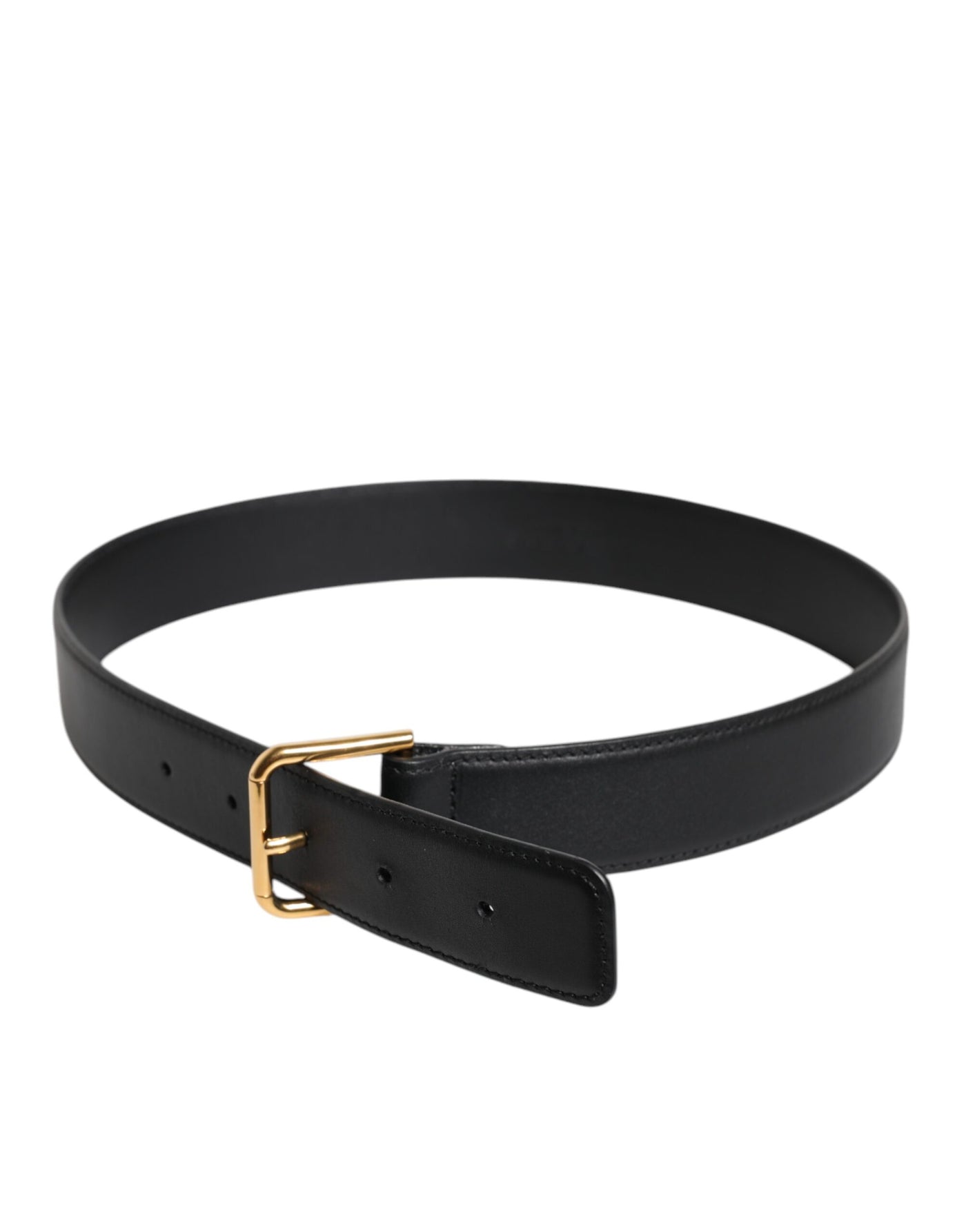 Dolce &amp; Gabbana zwarte leren klassieke riem met metalen gesp