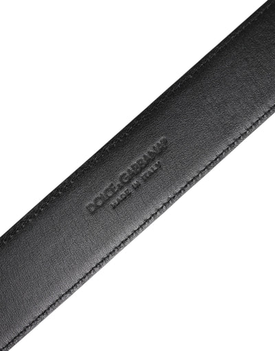 Dolce &amp; Gabbana zwarte leren klassieke riem met metalen gesp