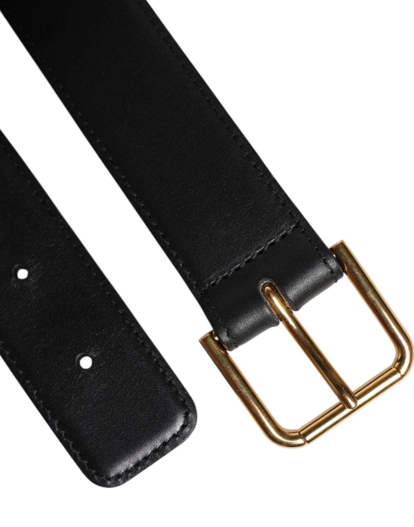 Dolce &amp; Gabbana zwarte leren klassieke riem met metalen gesp