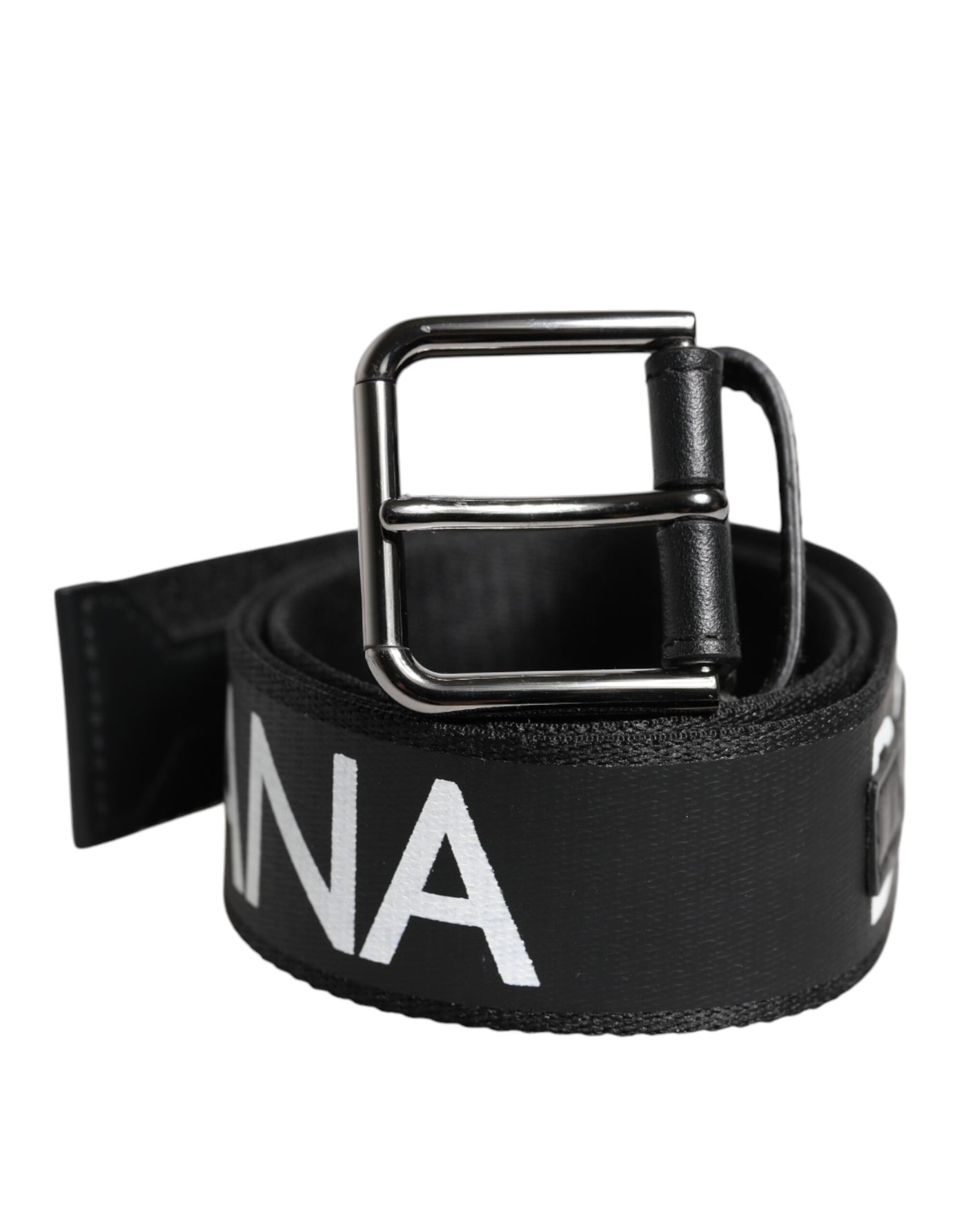 Ceinture classique en cuir noir Dolce &amp; Gabbana avec boucle en métal et logo