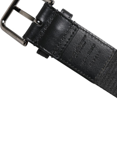 Ceinture classique en cuir noir Dolce &amp; Gabbana avec boucle en métal et logo