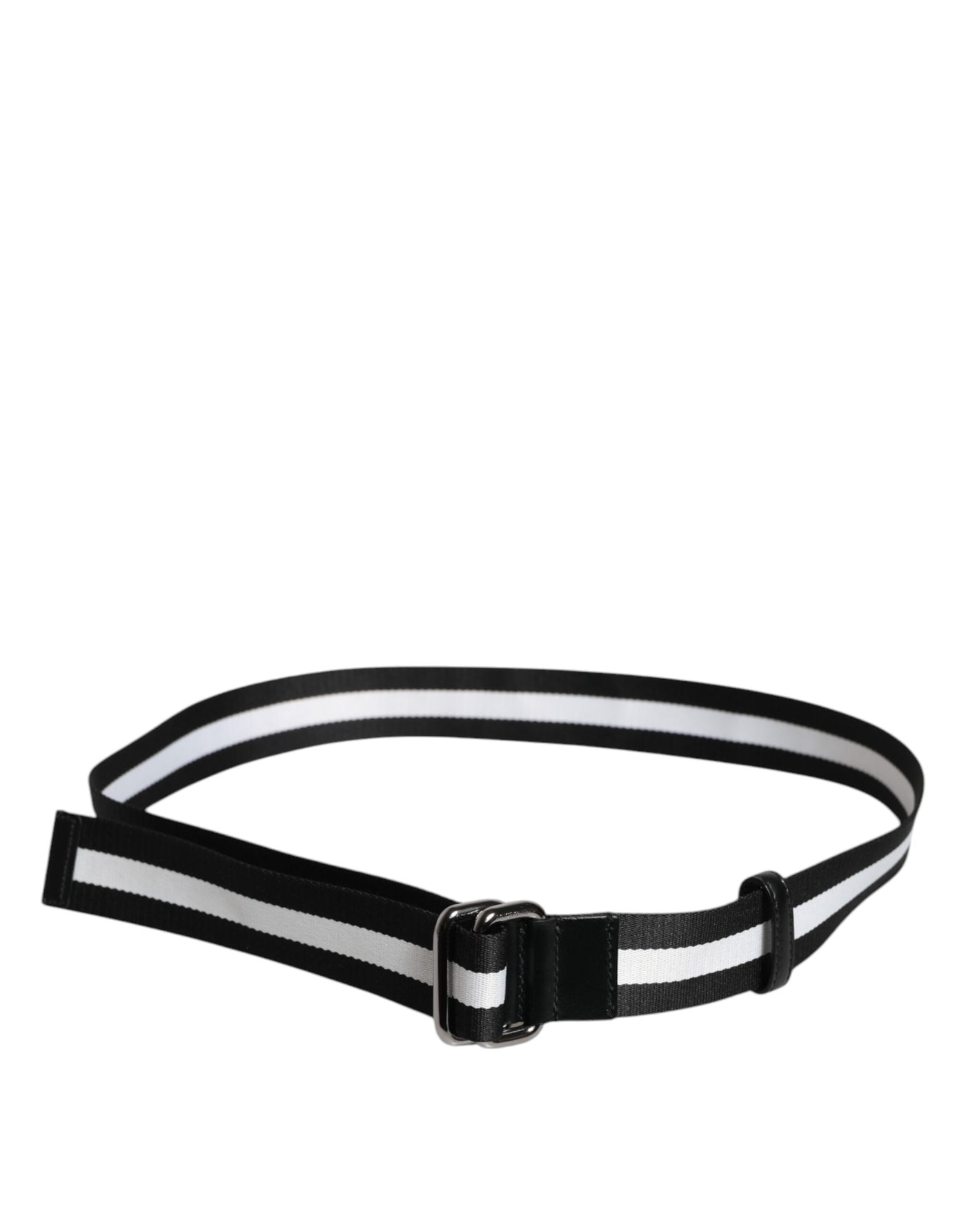 Ceinture à boucle en métal rayée noire et jaune Dolce &amp; Gabbana