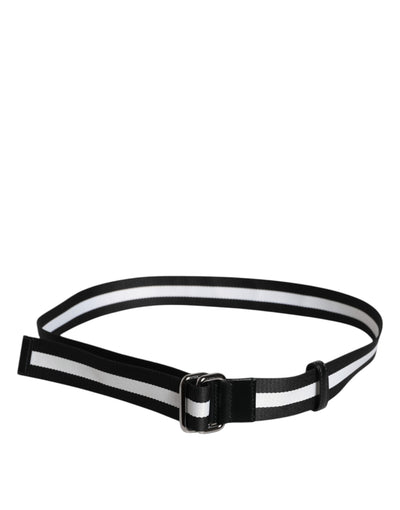 Ceinture à boucle en métal rayée noire et jaune Dolce &amp; Gabbana