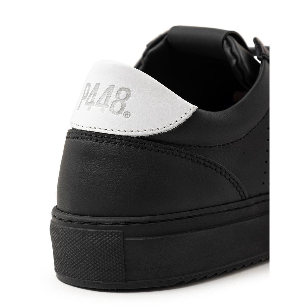 Baskets en cuir noir P448